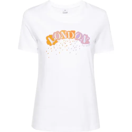 T-Shirt mit Grafikdruck und Rundhalsausschnitt , Damen, Größe: S - PS By Paul Smith - Modalova