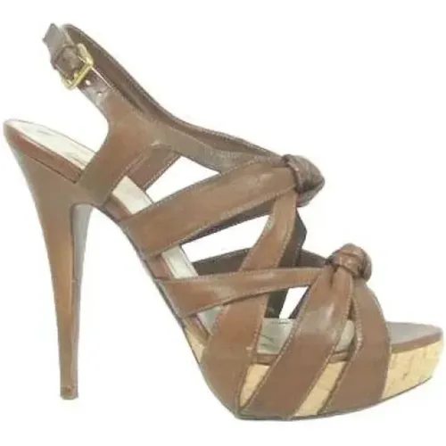 Pre-owned Leather heels , female, Sizes: 6 UK - Miu Miu Pre-owned - Modalova
