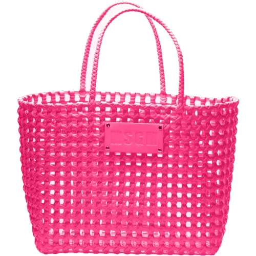 Fuchsia Net Bag Basket Model , female, Sizes: ONE SIZE - Msgm - Modalova
