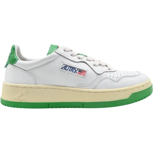 Low Leather Logo Green Tonic Sneakers , female, Sizes: 4 UK - Autry - Modalova