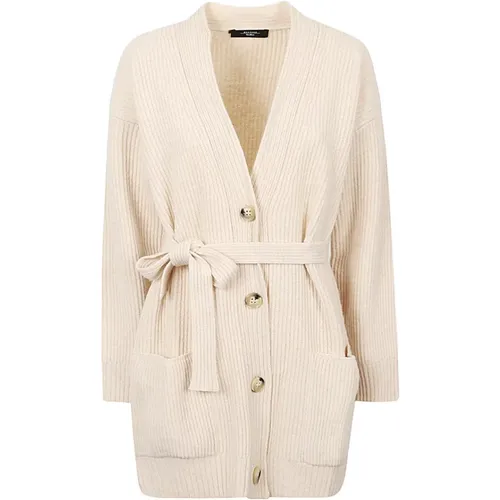 Wool Blend Cashmere Cardigan , female, Sizes: L - Max Mara Weekend - Modalova