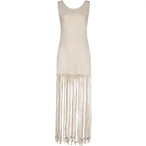 Fringed Canvas Dress , female, Sizes: M - Alanui - Modalova