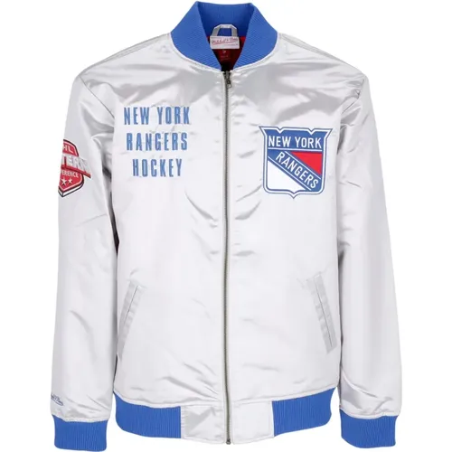 NHL Team Leichte Satinjacke Vintage Logo , Herren, Größe: XL - Mitchell & Ness - Modalova