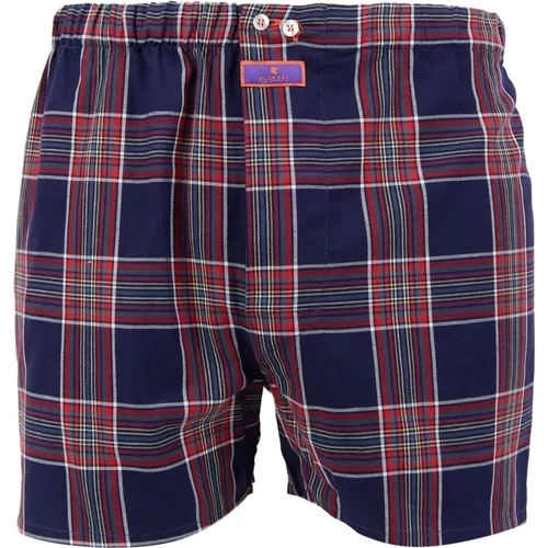 Herren Klassische blaue Baumwollboxershorts , Herren, Größe: L - Gallo - Modalova