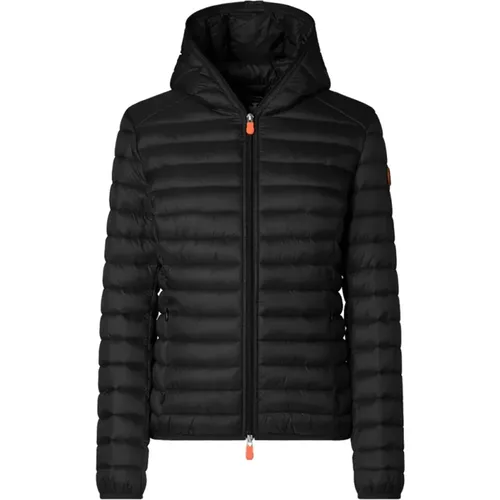 Schwarze umweltfreundliche Winterjacke für Damen - Save The Duck - Modalova