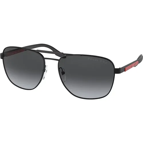 Stylish Polarized Sunglasses in /Grey , male, Sizes: 60 MM - Prada - Modalova