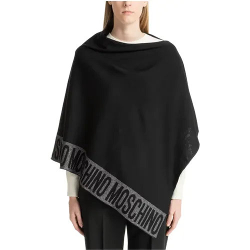 Plain Logo Poncho , female, Sizes: ONE SIZE - Moschino - Modalova