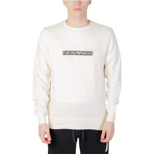 Weiß Bedruckter Langarm-Sweatshirt - Emporio Armani - Modalova