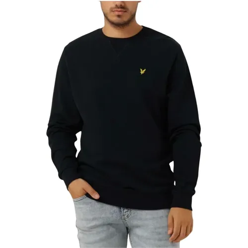 Herren Crew Neck Sweatshirt in Dunkelblau , Herren, Größe: L - Lyle & Scott - Modalova