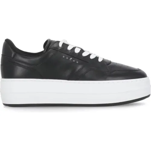 Leather Sneakers with Breathable Details , female, Sizes: 3 1/2 UK, 5 UK, 5 1/2 UK, 4 UK, 6 1/2 UK, 6 UK, 2 UK, 7 UK, 2 1/2 UK, 4 1/2 UK, 3 UK - Hogan - Modalova