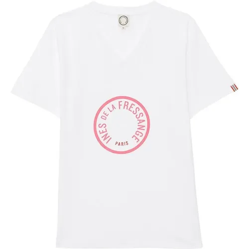 Aurore pink v-neck t-shirt , Damen, Größe: XL - Ines De La Fressange Paris - Modalova