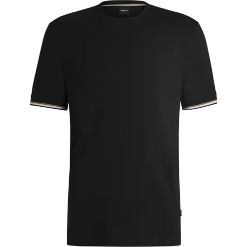 Gestreiftes Ärmel Baumwoll T-Shirt - Hugo Boss - Modalova