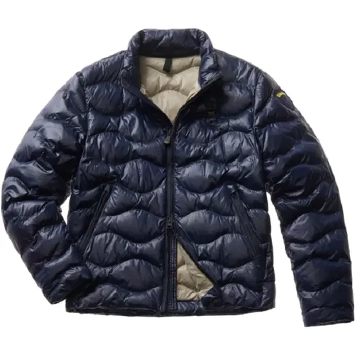 Check Nylon Down Jacket , male, Sizes: S, XL - Blauer - Modalova