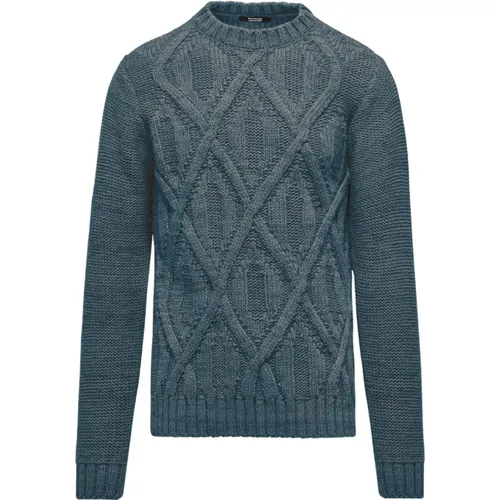 Men`s Diamond Pattern Wool Blend Pullover , male, Sizes: 2XL, M, XL, S, L - BomBoogie - Modalova