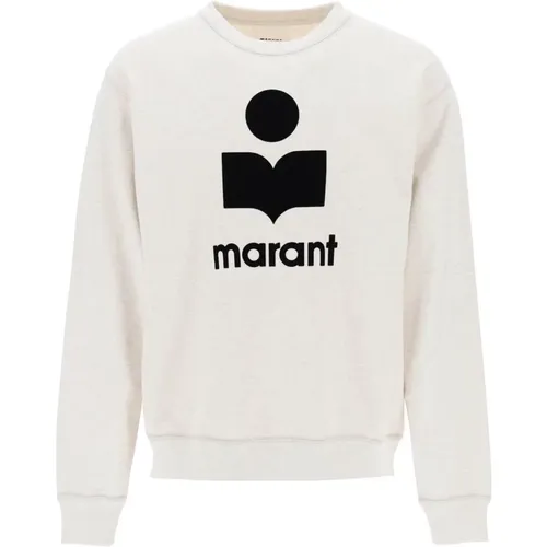 Flocked Logo Crew-neck Sweatshirt , Herren, Größe: M - Isabel marant - Modalova