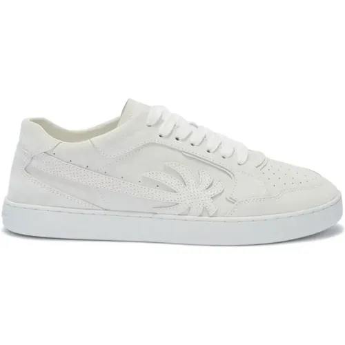 Leather Sneakers with Palm Tree Motif , male, Sizes: 10 UK, 6 UK, 7 UK, 8 UK - Palm Angels - Modalova