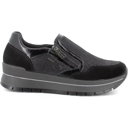 Slip-On Zip Sneakers , female, Sizes: 4 UK, 2 UK, 3 UK, 7 UK, 5 UK, 6 UK - IGI&Co - Modalova