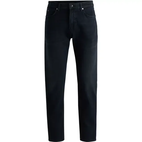 Slim Fit Jeans with Leather Logo , male, Sizes: W36, W38, W40, W35, W34, W32 - Hugo Boss - Modalova