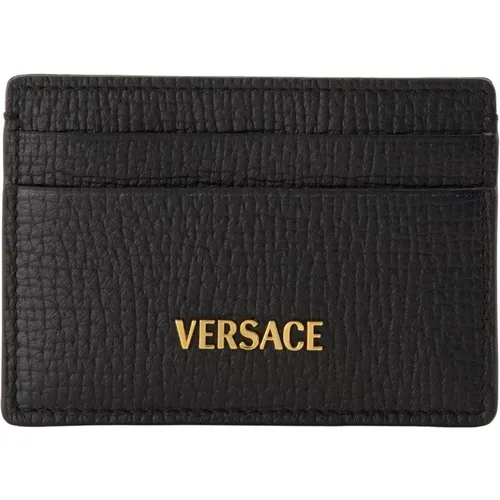 Myth Leather Card Holder , male, Sizes: ONE SIZE - Versace - Modalova