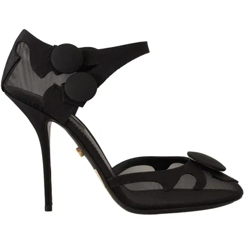 Elegant Leather Ankle Strap Pumps , female, Sizes: 6 UK - Dolce & Gabbana - Modalova