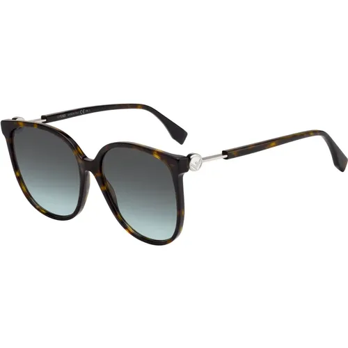 Stylish Sunglasses Dark Havana/Green Shaded , female, Sizes: 58 MM - Fendi - Modalova