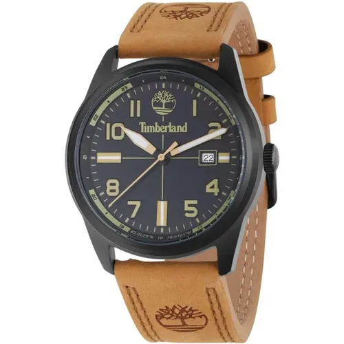 Leather Strap Quartz Watch, Case , male, Sizes: ONE SIZE - Timberland - Modalova