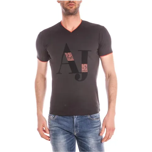 Casual T-Shirt , Herren, Größe: L - Armani Jeans - Modalova