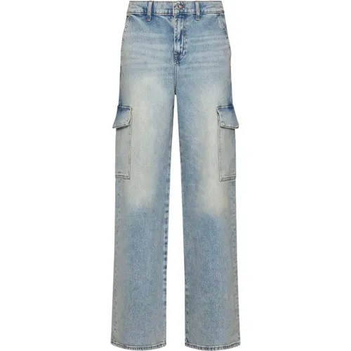 Blaue Cargo Scout Frost Jeans , Damen, Größe: W29 - 7 For All Mankind - Modalova