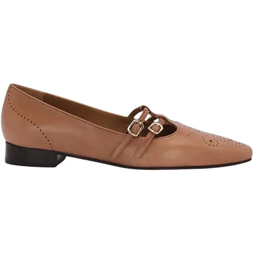 Taupe Kalbsleder Ballerinas Smithson Bailarina T - Lottusse - Modalova