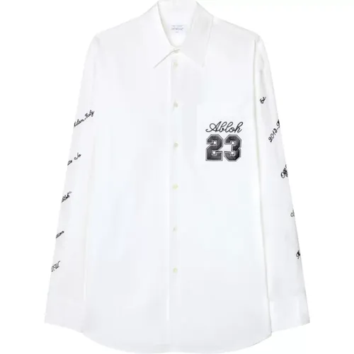 Off , Besticktes Logo Weißes Hemd , Herren, Größe: XS - Off White - Modalova