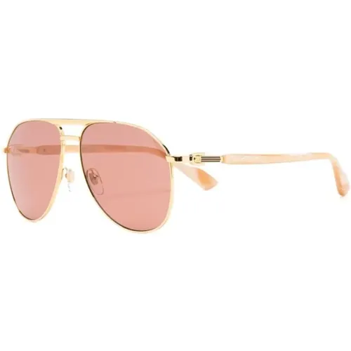 Goldene Sonnenbrille mit Originalzubehör , Herren, Größe: 59 MM - Gucci - Modalova