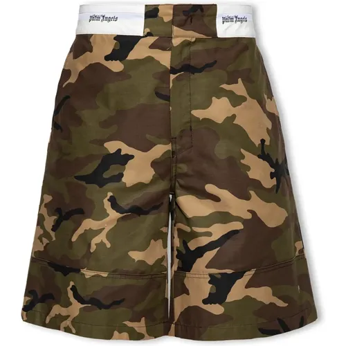 Camouflage-Shorts , Herren, Größe: S - Palm Angels - Modalova