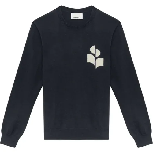 Midnight Evans Sweater Logo Intarsia , male, Sizes: S, M, L - Isabel marant - Modalova