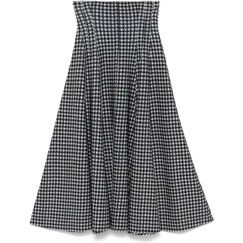 Houndstooth A-Line Skirt , female, Sizes: M, S, XS - Norma Kamali - Modalova