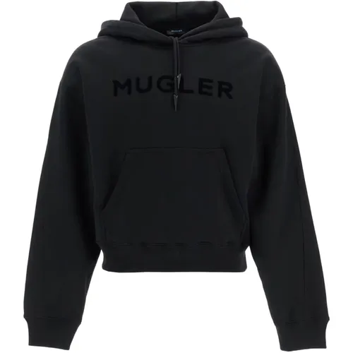 Sweatshirt aus gebürsteter Baumwolle mit Logo , Herren, Größe: M - Mugler - Modalova