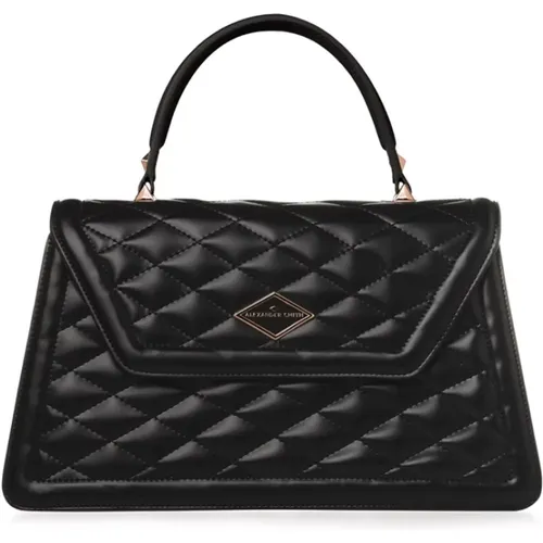 Geometrische Schwarze Matelassé Handtasche , Damen, Größe: ONE Size - Alexander Smith - Modalova