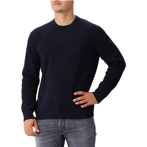 Blaue Strickpullover Sauberer Look , Herren, Größe: S - NN07 - Modalova