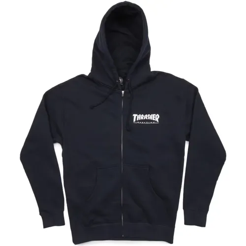 Hoodie mit Reißverschluss in Marineblau/Weiß , Herren, Größe: XL - Thrasher - Modalova