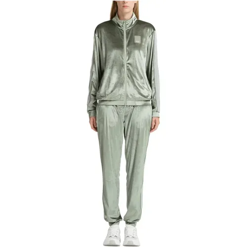 Plain Zip Tracksuit with Logo Detail , female, Sizes: S - Emporio Armani EA7 - Modalova