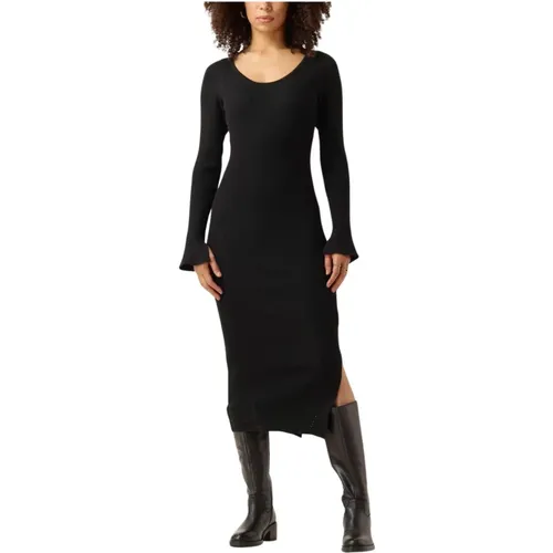 Schwarzes Midi-Kleid Angila , Damen, Größe: XS - Moves - Modalova