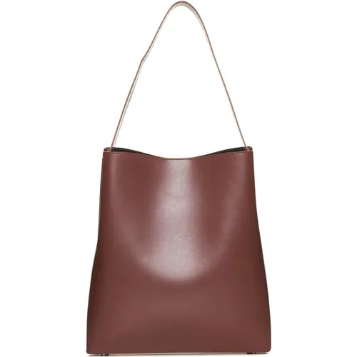 Leather Shoulder Bag with Logo , female, Sizes: ONE SIZE - Aesther Ekme - Modalova