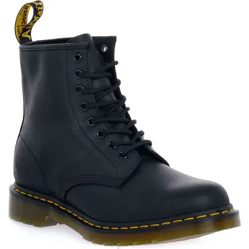 Greasy Schwarzer Lederstiefel , unisex, Größe: 39 EU - Dr. Martens - Modalova