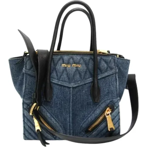 Pre-owned Denim handbags , female, Sizes: ONE SIZE - Miu Miu Pre-owned - Modalova