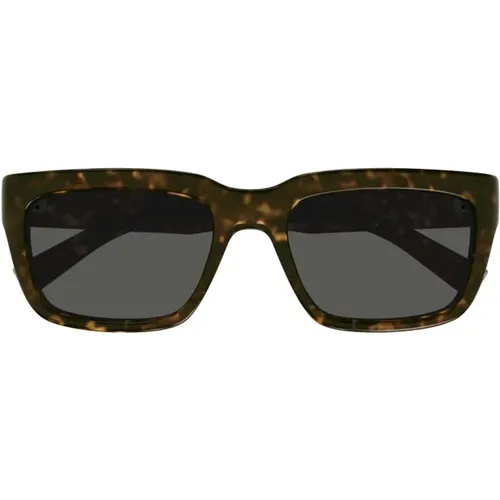 Square Acetate Sunglasses in Tortoise , unisex, Sizes: 55 MM - Saint Laurent - Modalova