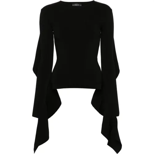Knitted Top with Asymmetric Design , female, Sizes: S, M - Mugler - Modalova