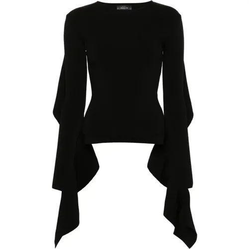 Schwarzes Stricktop mit Asymmetrischem Design - Mugler - Modalova