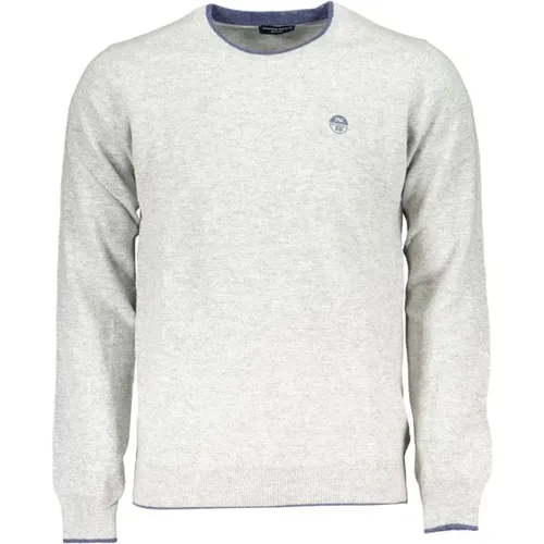 Embroidered Crew Neck Sweater made from Fibers , male, Sizes: L, M, XL, S, 2XL - North Sails - Modalova