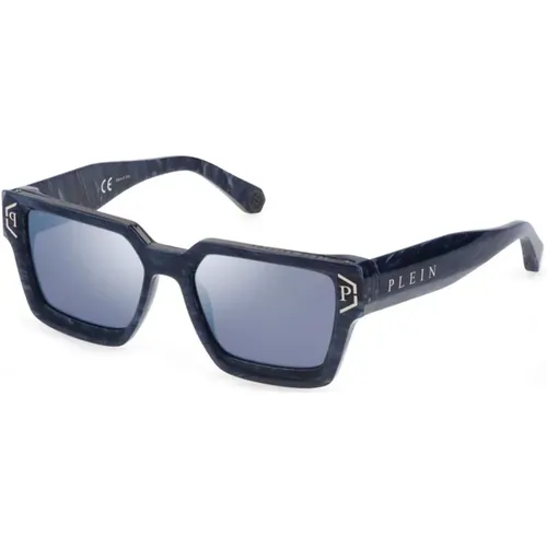 Brave Shade Blau/Blau Silber Sonnenbrille,Brave Shade Sonnenbrille Weiß/Grau,Sonnenbrille - Philipp Plein - Modalova