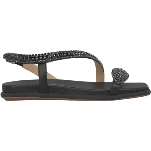 Glitter Sole Flat Sandal , female, Sizes: 5 UK, 6 UK, 4 UK - Alma en Pena - Modalova