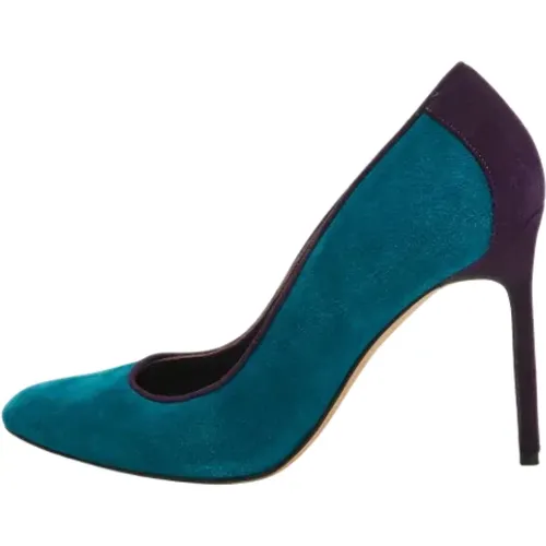 Pre-owned Suede heels , female, Sizes: 4 UK - Manolo Blahnik Pre-owned - Modalova